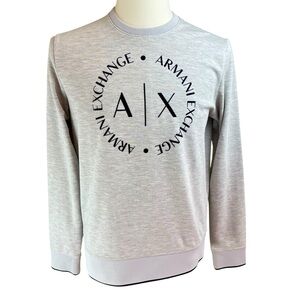 ARMANI EXCHANGE A/X Gray Fleece Sweatshirt Mens M Logo Pullover Top Shirt Casual